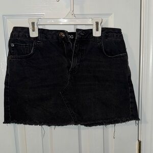 BDG Black Distressed Denim Mini Skirt